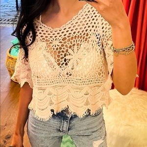 Lace and crochet top